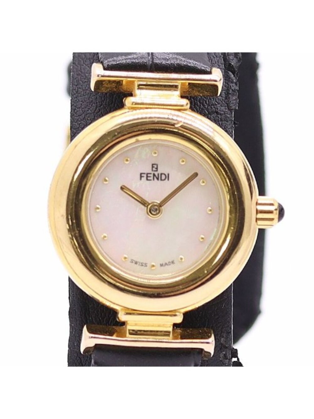 Fendi Round White Shell Dial Watch
